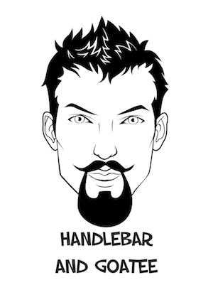 handlebar and goatee